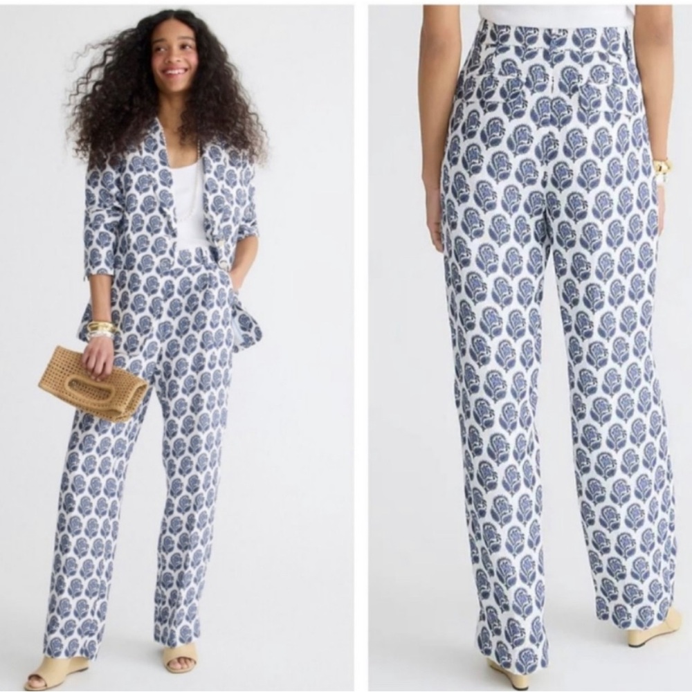 JCREW patterned linen pants